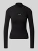 GUESS Jeans Slim Fit Langarmshirt Baumwoll-Mix mit Logo-Patch Black