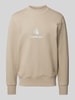 Calvin Klein Jeans Sweatshirt aus reiner Baumwolle  mit Stehkragen Beige