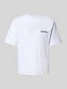 REVIEW Regular Fit T-Shirt aus Baumwoll-Viskose-Mix Weiss