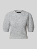 Vero Moda Regular Fit Strickpullover mit Puffärmeln Modell 'NOVAH' Mittelgrau