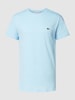 Lacoste T-shirt met logostitching, model 'Supima' Lichtblauw