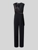 Rinascimento Jumpsuit mit V-Ausschnitt Black