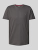 Christian Berg Men T-shirt met labelstitching Antraciet