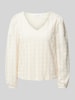 Vila Blusenshirt mit V-Ausschnitt Beige