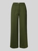 ICHI Wide leg stoffen broek met vaste persplooien, model 'KATE' Kaki