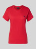 Polo Ralph Lauren T-shirt met labelstitching en ronde hals Rood
