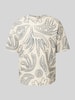 MCNEAL T-shirt met geribde ronde hals Beige