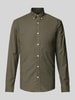 Lindbergh Slim Fit Freizeithemd mit Button-Down-Kragen Modell 'Oxford' Oliv