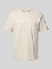 CK Calvin Klein T-Shirt mit Label-Print Beige