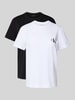 Calvin Klein Jeans T-shirt met labelprint in een set van 2 stuks Zwart