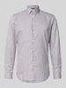 Jake*s Slim Fit Business-Hemd mit Kentkragen Dunkelbraun