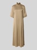 Drykorn Maxikleid mit Stehkragen und 1/2-Arm Camel
