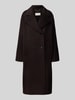 Milano Italy Lange jas van wol met reverskraag Donkerbruin