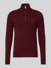 Tommy Hilfiger Regular Fit Troyer aus reiner Wolle Bordeaux