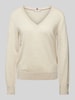 Tommy Hilfiger Gebreide pullover van wol met V-hals Beige