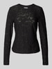 Jake*s Collection Longsleeve mit Strukturmuster Black