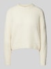 Pieces Regular Fit Strickpullover mit Wollanteil Modell 'NATHERINE' Offwhite