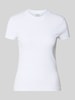 Stefanel T-shirt o kroju slim fit z okrągłym dekoltem model 'COSTINA' Złamany biały