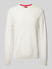 HUGO Gebreide pullover met structuurmotief, model 'Scoult' Offwhite