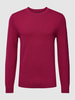 MCNEAL Pullover mit geripptem Rundhalsausschnitt Fuchsia meliert