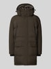 Strellson Regular fit lange jas met afneembare capuchon Olijfgroen