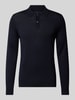 Christian Berg Men Slim fit gebreide pullover met polokraag Marineblauw