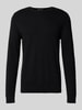SELECTED HOMME Sweter z dzianiny o kroju regular fit z czystej bawełny model ‘BERG’ Czarny