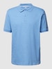 Fynch-Hatton Regular fit poloshirt in effen design Rookblauw gemêleerd