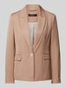 comma Blazer aus Viskose-Leinen-Mix in unifarbenem Design Taupe