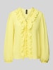 Marc Cain Regular fit blouse met ruches Geel