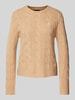 Polo Ralph Lauren Strickpullover mit Zopfmuster Camel Melange