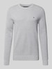 Tommy Hilfiger Regular fit gebreide pullover van zuiver katoen Lichtgrijs