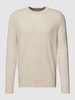 SELECTED HOMME Strickpullover mit gerippten Abschlüssen Modell 'RAI' Offwhite