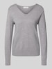Christian Berg Woman Bluzka z długim rękawem o kroju regular fit z imitacji dzianiny z mieszanki wiskozy Średnioszary melanż