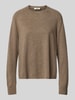0039 Italy Gebreide pullover van kasjmiermix met raglanmouwen, model 'NIKITA' Taupe