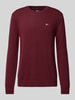 Tommy Jeans Slim fit gebreide pullover met logobadge Bordeaux