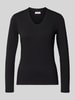 MORE & MORE Longsleeve met V-hals Zwart