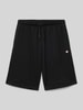 CHAMPION Szorty z dzianiny dresowej o kroju regular fit z nadrukiem z logo Czarny