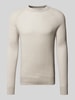 Marc O'Polo Regular Fit Strickpullover mit Bi-Colour-Effekt aus Bio-Baumwoll-Schurwoll-Mix Offwhite