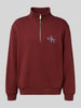 Calvin Klein Jeans Regular fit sweatshirt met logostitching, model 'Terry' Rood