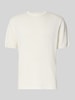 Christian Berg Men T-Shirt mit geripptem Rundhalsausschnitt Offwhite