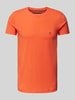 Tommy Hilfiger Slim Fit T-Shirt mit Logo-Stitching Orange