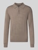 Christian Berg Men Regular Fit Poloshirt aus Woll-Mix Mud Melange
