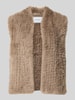 COMMA Regular Fit Weste aus Kunstfell Taupe