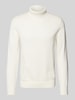 Christian Berg Men Rollkragenpullover mit Woll-Anteil und Label-Stitching Offwhite Melange