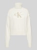 Calvin Klein Jeans Sweter z dzianiny z golfem model ‘CHENILLE’ Écru