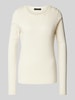 Vero Moda  Strickpullover aus reiner Baumwolle mit Rundhalsausschnitt Modell 'CARE' Offwhite