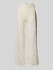 Jake*s Casual Hose mit weitem Bein und Spitzenbesatz Offwhite