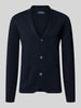 Christian Berg Men Regular Fit Strickjacke aus Woll-Mix mit Reverskragen Marine