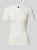 Pieces Slim Fit T-Shirt aus Baumwoll-Mix Modell 'RUKA' Ecru